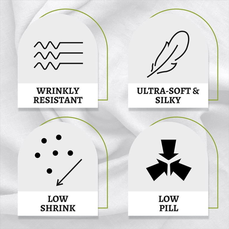 Purity Home 100% Cotton Twin Sateen Sheet Set, Wrinkle-Resistant photo 8