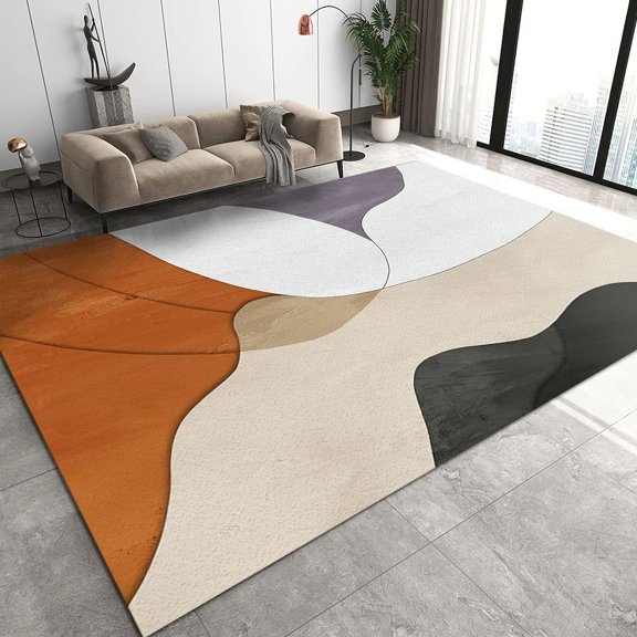 Minimalist Medieval Art Area Rug Soft Nordic Creative Geometry Floor Mat Printed Design Large Carpet For Bedroom Kitchen Living Room