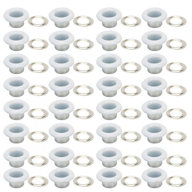 500 juegos de hebillas con ojales, ojales metálicos, zapatos, bolsos de cuero, herramienta de remache de botones para manualidades, 4,5mm, color blanco