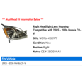 thumbnail image 2 of Right Passenger Side Headlight Lens Housing - Compatible with 2005 - 2006 Honda CR-V, 2 of 2