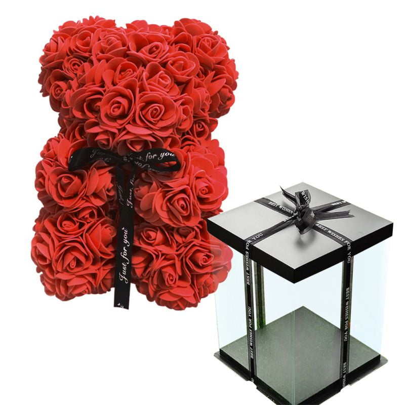 LUXURY ROSE TEDDY BEAR 25CM & 40CM VALENTINES DAY BEAUTIFUL GIFT BOX AVAILABLE 