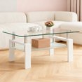 thumbnail image 1 of Modern Clear Rectangle Glass Coffee Table - Stylish Center Side Table for Living Room Furniture, 1 of 8