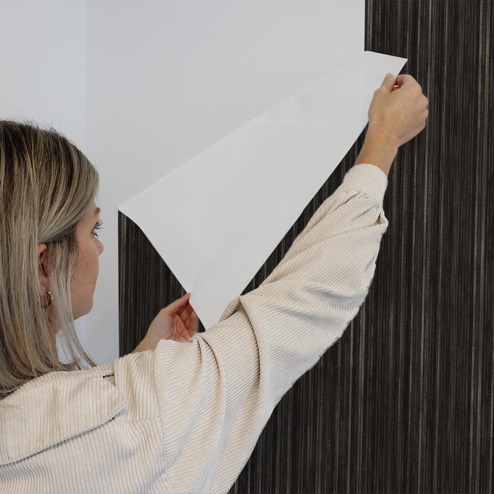 Tempaper Textured Faux Grasscloth Metallic Black Peel and Stick Wallpaper, 20.5" x 16.5'