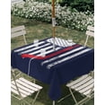 thumbnail image 3 of Square Outdoor Tablecloth with Umbrella Hole Navy Blue Hockey American Flag Outside Table Cloth Waterproof Patio Table Cover Vintage Abstract US Flag Zipper Tablecloths for Picnic Camping 60x60 Inch, 3 of 8