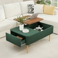 thumbnail image 6 of Modern Lift Top Wooden Coffee Table with Hidden Compartments and Shelves - Perfect for Small Homes, Apartments, Green, 6 of 7