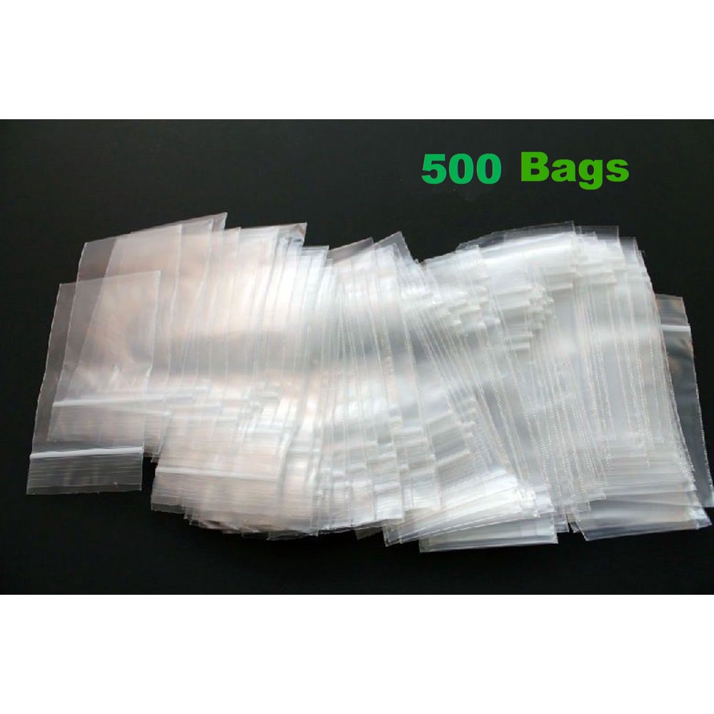 2" x 3" Zip Lock Bags Reclosable Poly 2 Mil Bag Clear 500 Plastic Bag