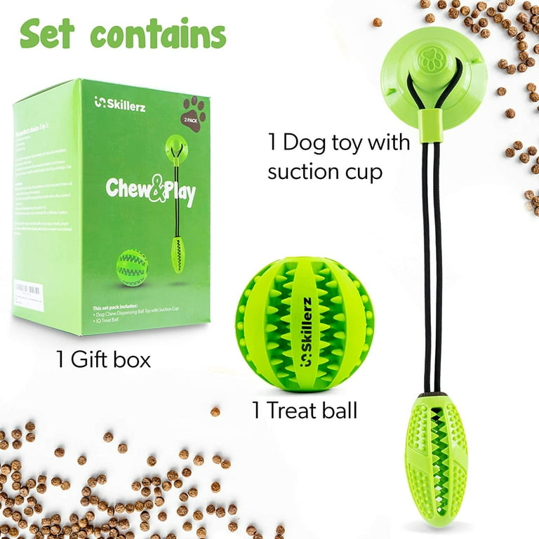 PAKEWAY Suction Cup Dog Chew Toys for Aggressive Chewers, Large Breed  Interactive Dog Toys, Indestructible Dog Chew Toy, Food Dispensing Features  and