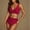 Red, variant on UTSJKR Women's High Waisted Bikini Sets Sexy Wrap Ruched Swimsuits Cheeky Tummy Control 2 Piece Bathing Suits Blue XL