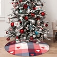 thumbnail image 5 of Yiaed Heart Plaid Print Christmas Tree Skirt , Tree SkirtsTree Mat for Christmas Winter Holiday Indoor Decorations-36", 5 of 7
