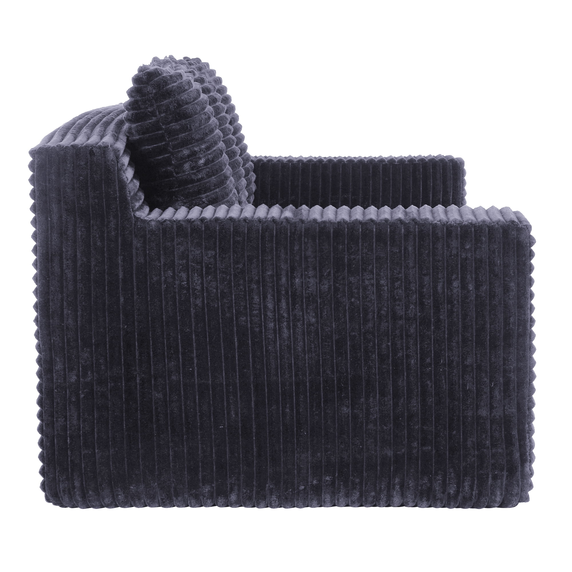 Loveseat Sofa 72.2 Inch, Corduroy Fabric Deep Seat Couch for Living Room Bedroom, No Assembly Required, Dark Gray