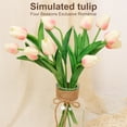 thumbnail image 4 of 15-Piece Artificial Tulip Flower Set Realistic Petal Texture Faux Floral Stems For Home Decor Accents Vase Arrangement And Wedding Bouquets,Purple, 4 of 5