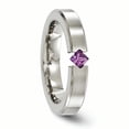 thumbnail image 5 of Edward Mirell Titanium Satin Amethyst 4mm Band, 5 of 8
