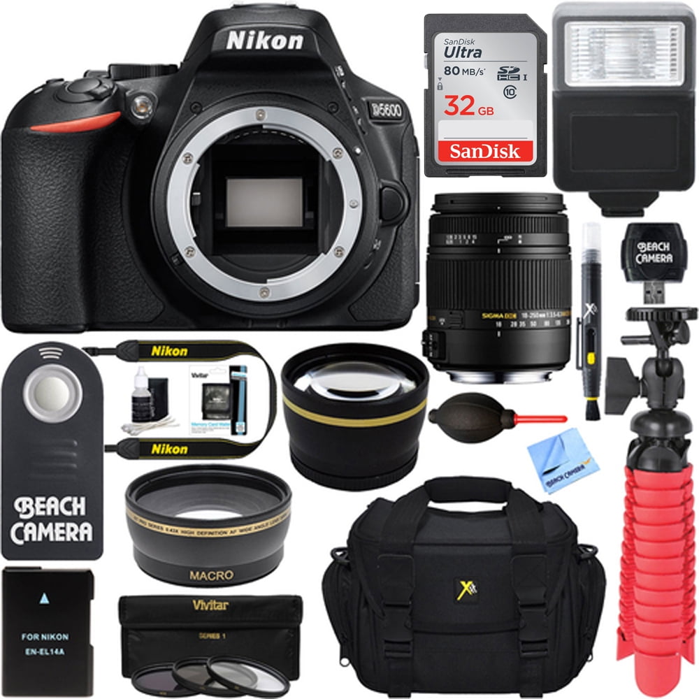 Nikon D5600 24.2 MP Digital SLR Camera + Sigma 18250mm F3.56.3 DC OS