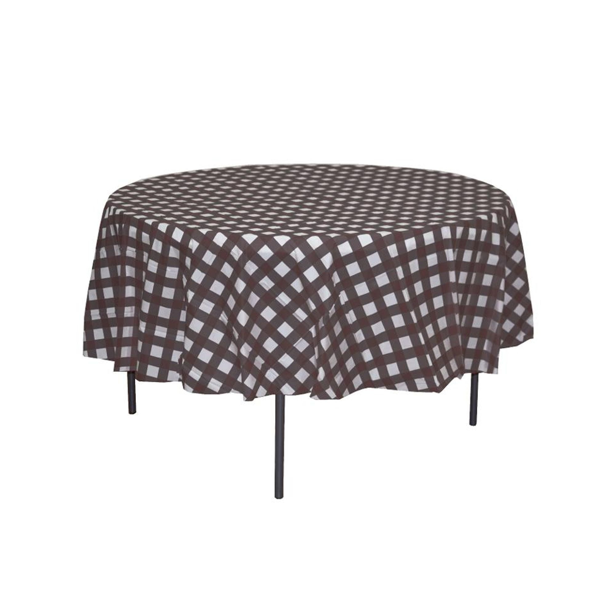 Black Gingham Decorations Black Gingham Table Cover Round Plastic
