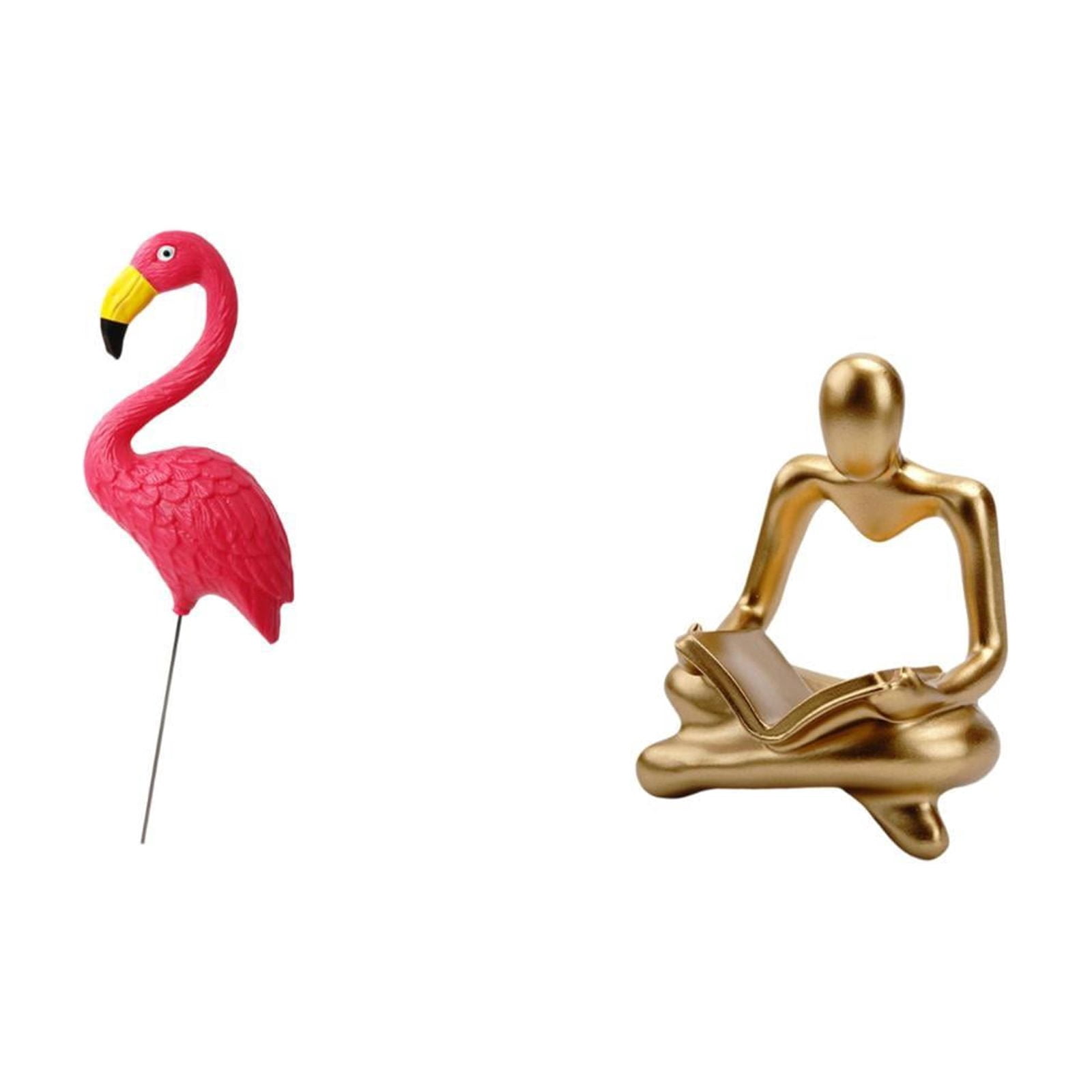 Flamingo Statue Figurine Sculpture Abstract Thinker Art Resin HDPE Material for Garden Porch Living Room Yard
