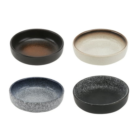 

4pcs Ceramic Seasoning Dishes Multifunctional Small Plates Flavor Sauce Dishes