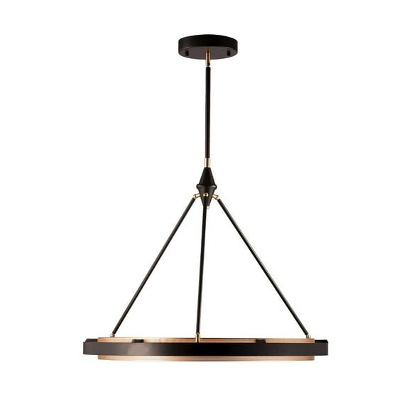 PD302732CBGS-Kuzco Lighting-Duo - 31.5 Inch 60W LED Pendant-Classic Black/Gold Shimmer Finish