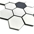 thumbnail image 6 of Lugo 12.1" x 10.43" Lava Stone Mosaic Floor and Wall Tile in White (Pack of 9), 6 of 7