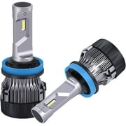 Alla Lighting 10000Lm Super Bright 6000K Xenon White H11 H11LL Low Beam LED Headlight Bulbs for 2007-2015 Silverado 1500/2007-2016 2500 HD 3500 HD