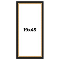 19x45 Frame Gold Real Wood Picture Frame Width 2.25 Inches | Interior Frame Depth 0.5 Inches |