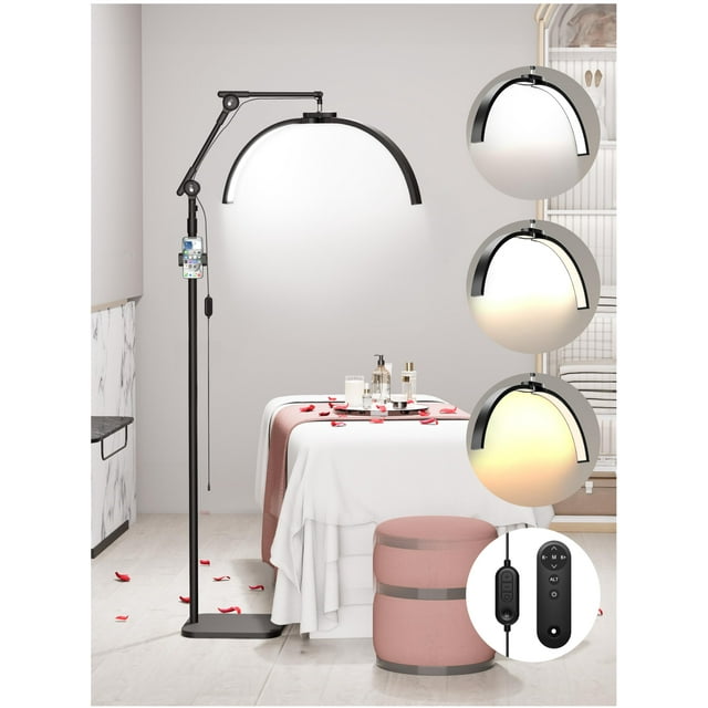 Lámpara de pie Karite Half Moon LED para Lash Tech 146-205 cm 3000-6500 K