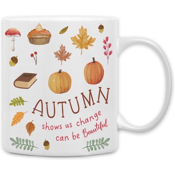 Autumn Ceramic Mug, Halloween Coffee Mug Fall Gifts Mugs, Tea Cup Gifts for Friend, Fall Halloween Coffee Cups Ceramic 11oz