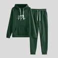 thumbnail image 1 of DPTALR Women's Casual Printed Hooded Drawstring Loose Long Sleeve Sweatshirt Tops And Long Pants Set Suits, 1 of 4
