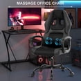 thumbnail image 5 of PC Gaming Chair Massage Function Computer Chair Ergonomic Office Chair with Lumbar Support Swivel Rolling Desk Chair Video Game PU Leather Racing Chair Executive High Back Task Chair, Black, 5 of 7