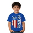 thumbnail image 4 of Kids 250th Anniversary 4th of July T-Shirt Patriotic Graphic Tee Independence Day Short Sleeve Crewneck Top Casual Summer Clothes for Boys Girls 2-12Y, 4 of 4