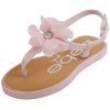 bebe Girls' Thong Sandals with Chiffon Flowers, Light Pink, Size 7-8 Toddler'