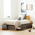 thumbnail image 4 of South Shore Ulysses Mates Bed with 3 Drawers, Fall Oak, 4 of 9