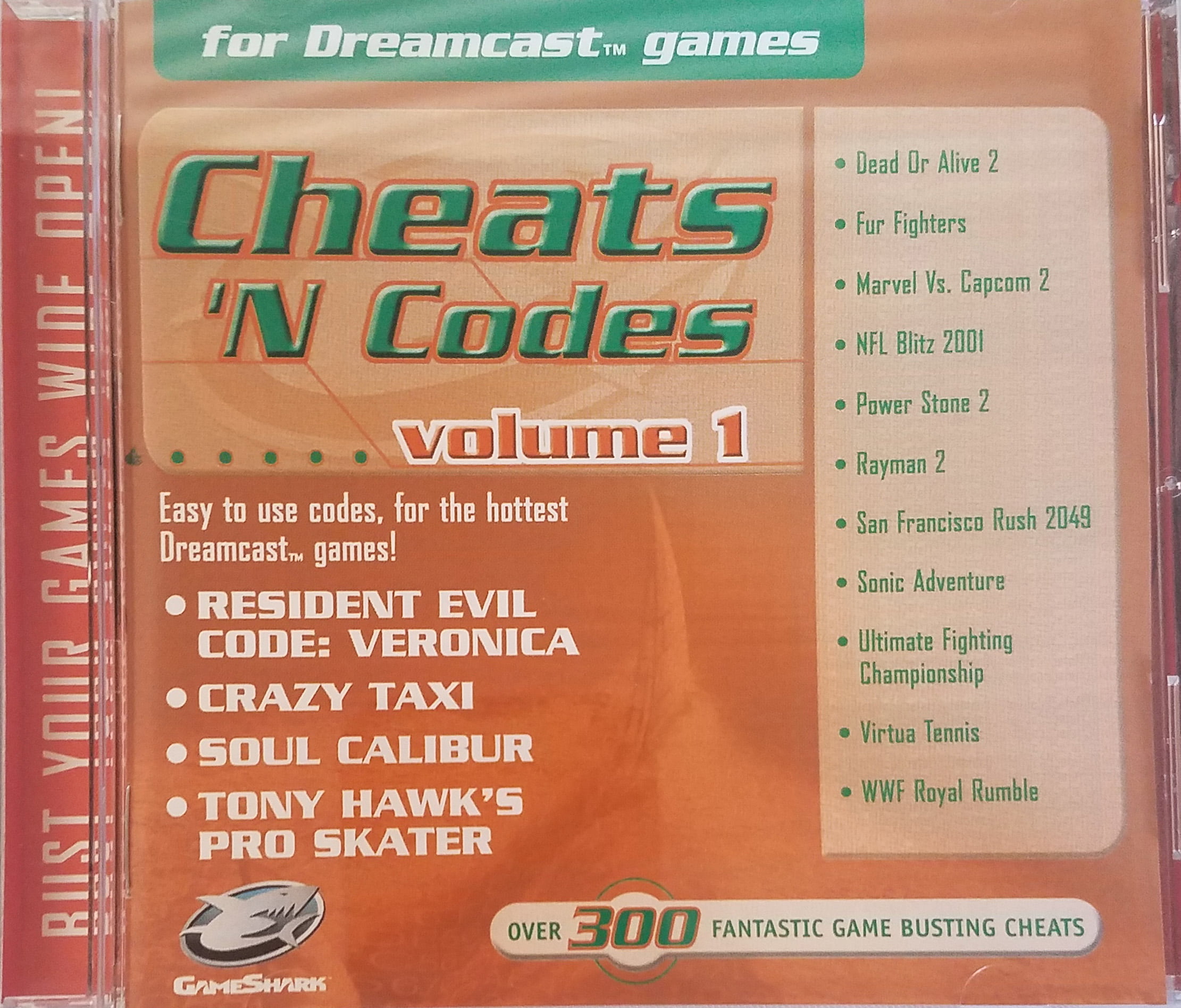 Gameshark Cheats N Codes Volume 1 For Sega Dreamcast Games Boot