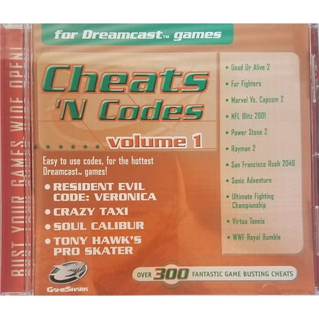 GameShark Cheats 'N Codes Volume 1 for Sega Dreamcast Games / Boot Disc Import Enabler for European and Japanese