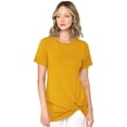 thumbnail image 3 of Made by Johnny Women's Casual Shirts Twist Knot Tunics Tops S MUSTARD, 3 of 6