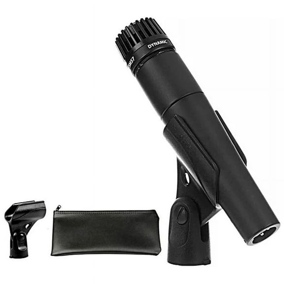 Sleek And Professional Black Sm57 Metal Movingring Microphone For Stage Singing