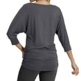 thumbnail image 3 of Blusa Match para Mujer con Mangas 3/4 y Drapeado en Lado Gris Mediana, 3 of 5