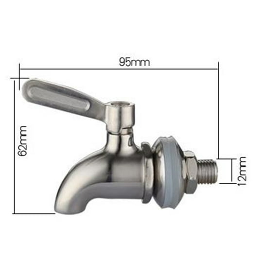 Stainless Steel Spigot 304 Stainless Steel Wine Barrel Faucet Replacement Spigot Dispenser Tap for Water Dispenser Beverage Container Food Grade Leakproof Beverage Dispenser Faucet
