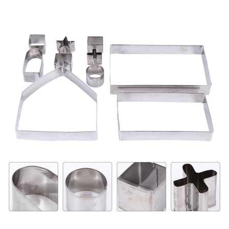 Stri 1 Set/10Pcs Christmas Cookie Cutters Gingerbread House Biscuit Mold Baking Tools