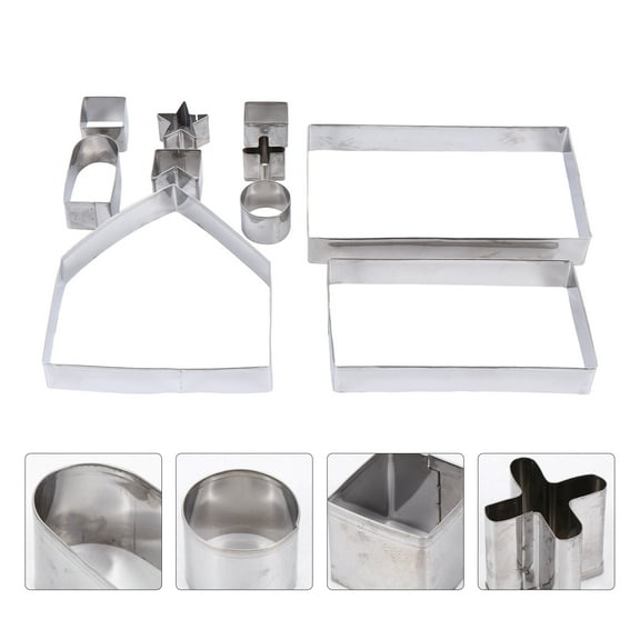 Stri 1 Set/10Pcs Christmas Cookie Cutters Gingerbread House Biscuit Mold Baking Tools