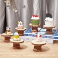 thumbnail image 5 of Platter Pedestal Centerpiece Decoration 6pcs Primitive Wood Style Holder Tray Round Rustic Holder Tray for Home Decoration Cupcakes Small Jewelry, 5 of 7