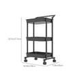 thumbnail image 3 of Large Floor Shelving Unit, Mobile Storage Cart, Adjustable Tier Shelves, Kitchen and Bathroom Organizer, Snack Storage Rack, White, Efficient Space Utilization & Sturdy, 3 of 7