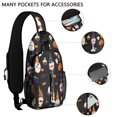 thumbnail image 2 of Sling Backpack,Halloween Gnome Pattern Crossbody Bag with Water Bottle Holder,Waterproof Sling Bag for Men/Women with Chest Phone Holder for Hiking,Travel, 2 of 6