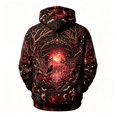 thumbnail image 3 of Hsovts Men's Halloween Ghost Graphic Hoodie, Retro Pumpkin Bat Print Long Sleeve Halloween Shirt, Casual Winter Pullover Top with Front Pockets Red 2xL, 3 of 3