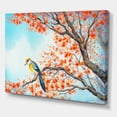 thumbnail image 3 of Designart ' Beautiful Orange Bird Sitting On Flowering Branch ' Traditional Canvas Wall Art Print, 3 of 3
