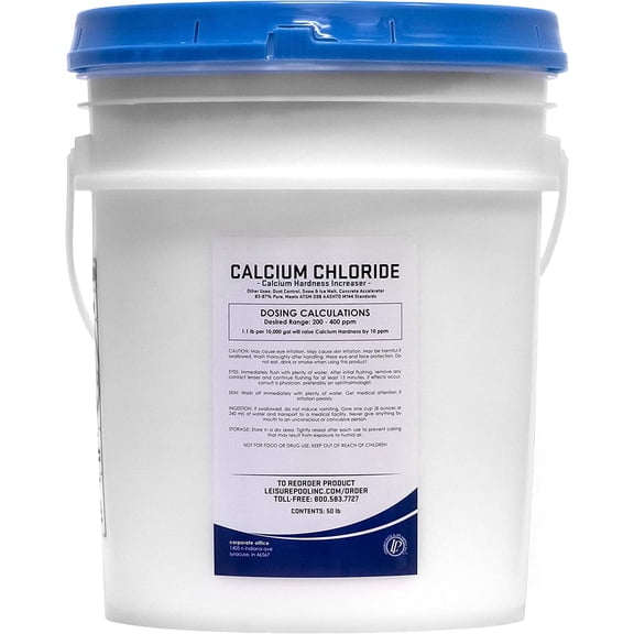 Leisure Pool Calcium Hardness Increaser (Calcium Chloride, Flakes) | 50 lb. Pail