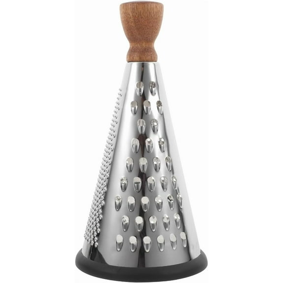 ABCISI Wooden-Handled Vegetable Grater, 9 Inch Stainless Steel Cone Grater for Grating Vegetables Cheese and Chocolate - Ideal Kitchen Tool for Home Cooking
