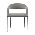 thumbnail image 3 of Morgan Upholstered Dining Chair with Matte Black Iron and Light Gray Fabric - Set of 2, 3 of 9
