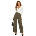thumbnail image 2 of FUNYYZO Fall Women Long Trousers Elastic Wasit High Rise Work Pants Solid (Regular Legnth), 2 of 6