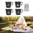 thumbnail image 4 of Dalazy 5 Pcs Tasses à Thé Café Ustensiles Pratiques Tasses pour Camping Feu de Camp Randonnée, 4 of 9