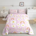 thumbnail image 2 of Homewish Cute Rainbow Full Size Comforter Sets 3-Piece for Teens Boys Girls,Cartoon Groovy Floral Daisy Bedding Comforter Set,Kawaii Flowers Lightweight Bedding Sets,Super Cozy Room Decor, 2 of 8